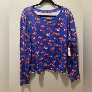 Anthropologie Blue Fox Print tee